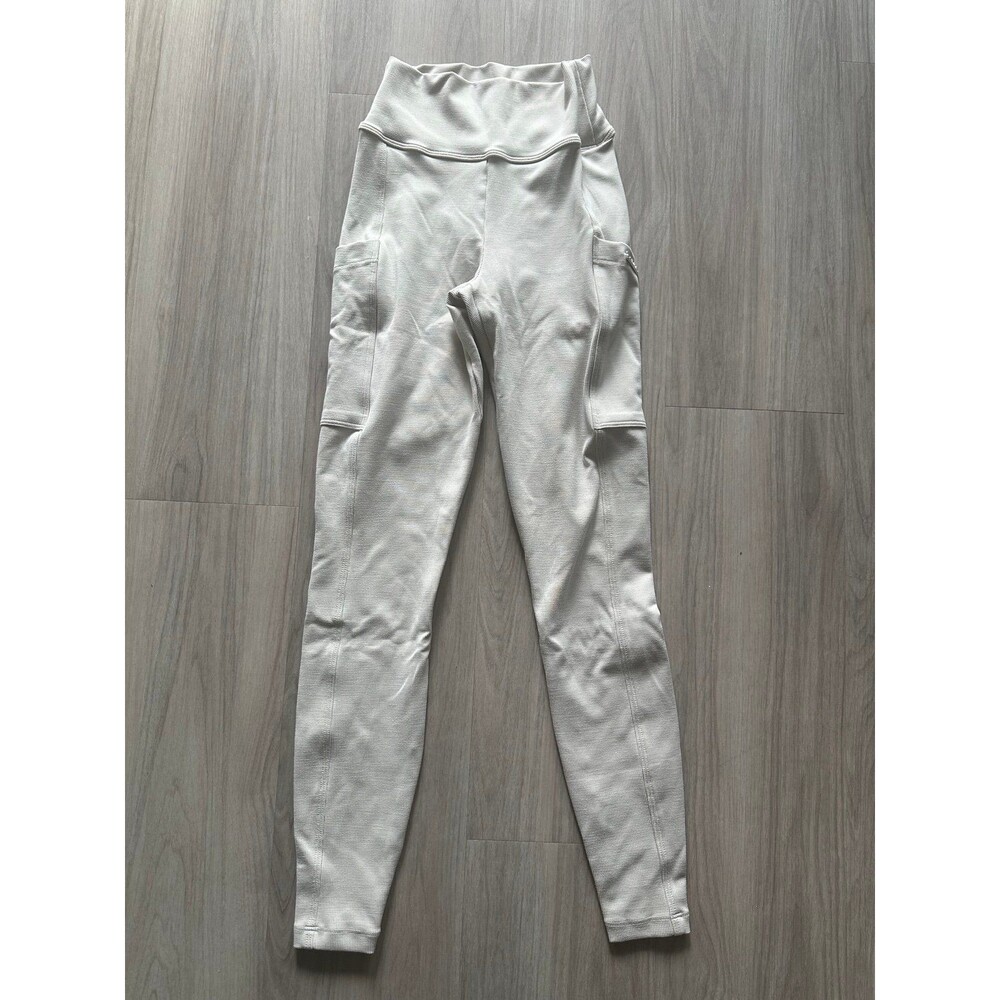 Bombshell Activewear Ribbed Leggings with Pockets Off White size Small‎
